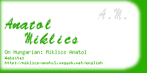 anatol miklics business card